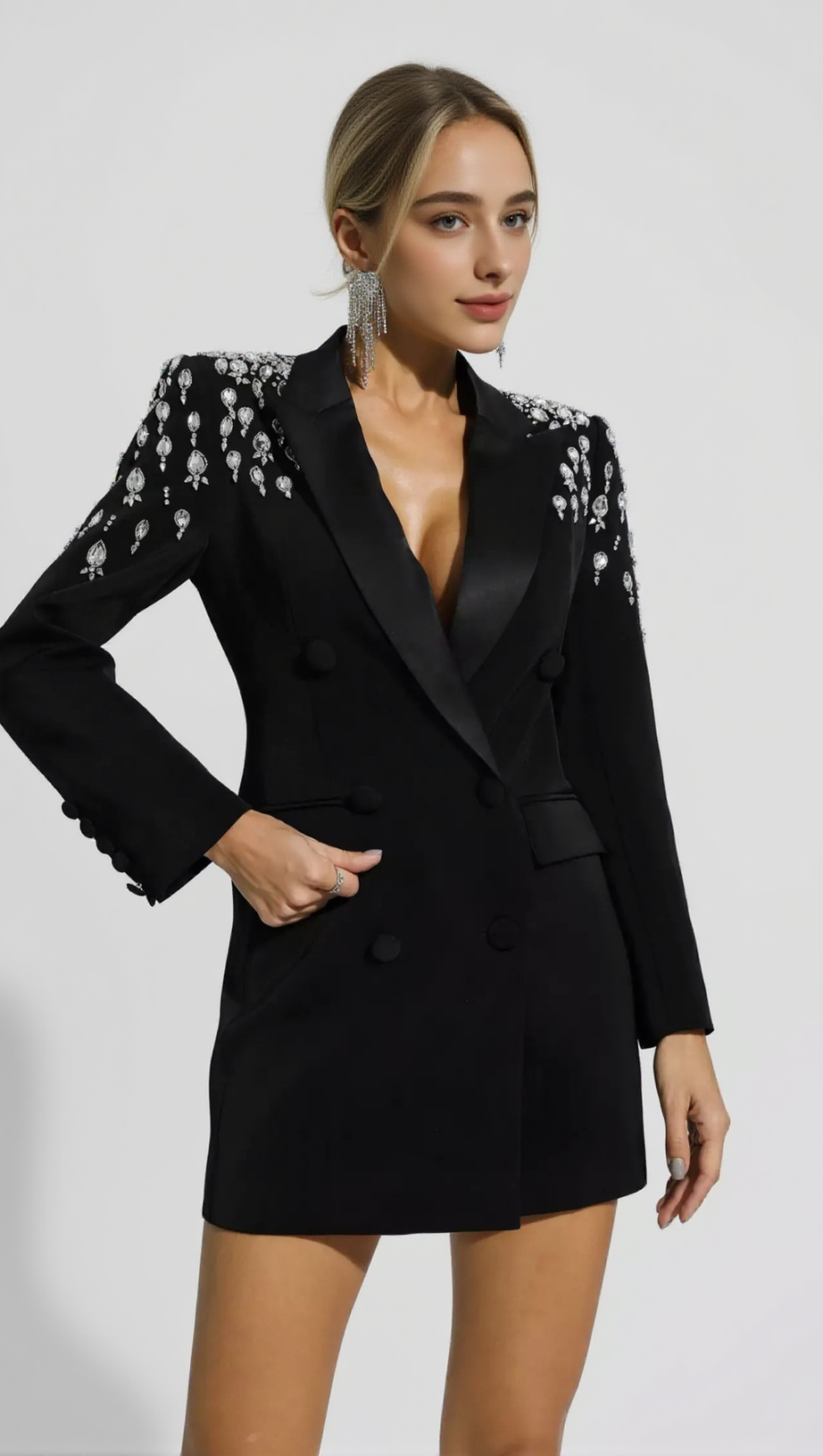Blazerkleid „Aurora“ mit Kristallverzierung