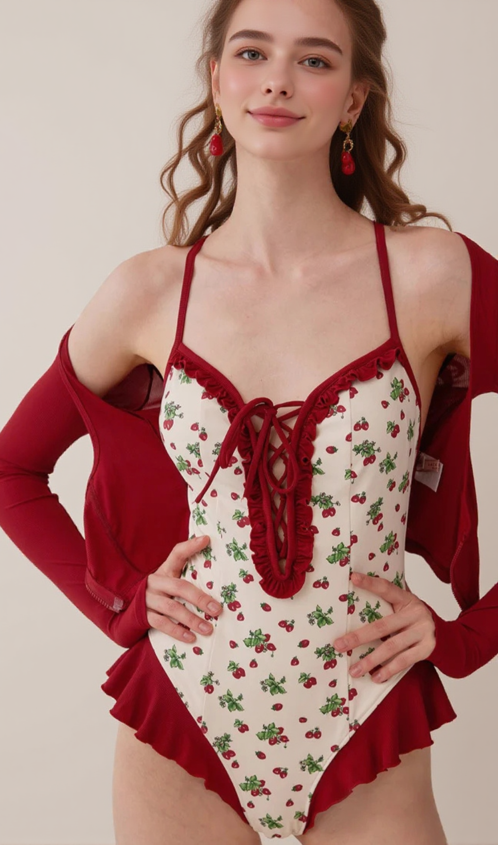 Dandy Strawberries Printed One-Piece Swimsuit
