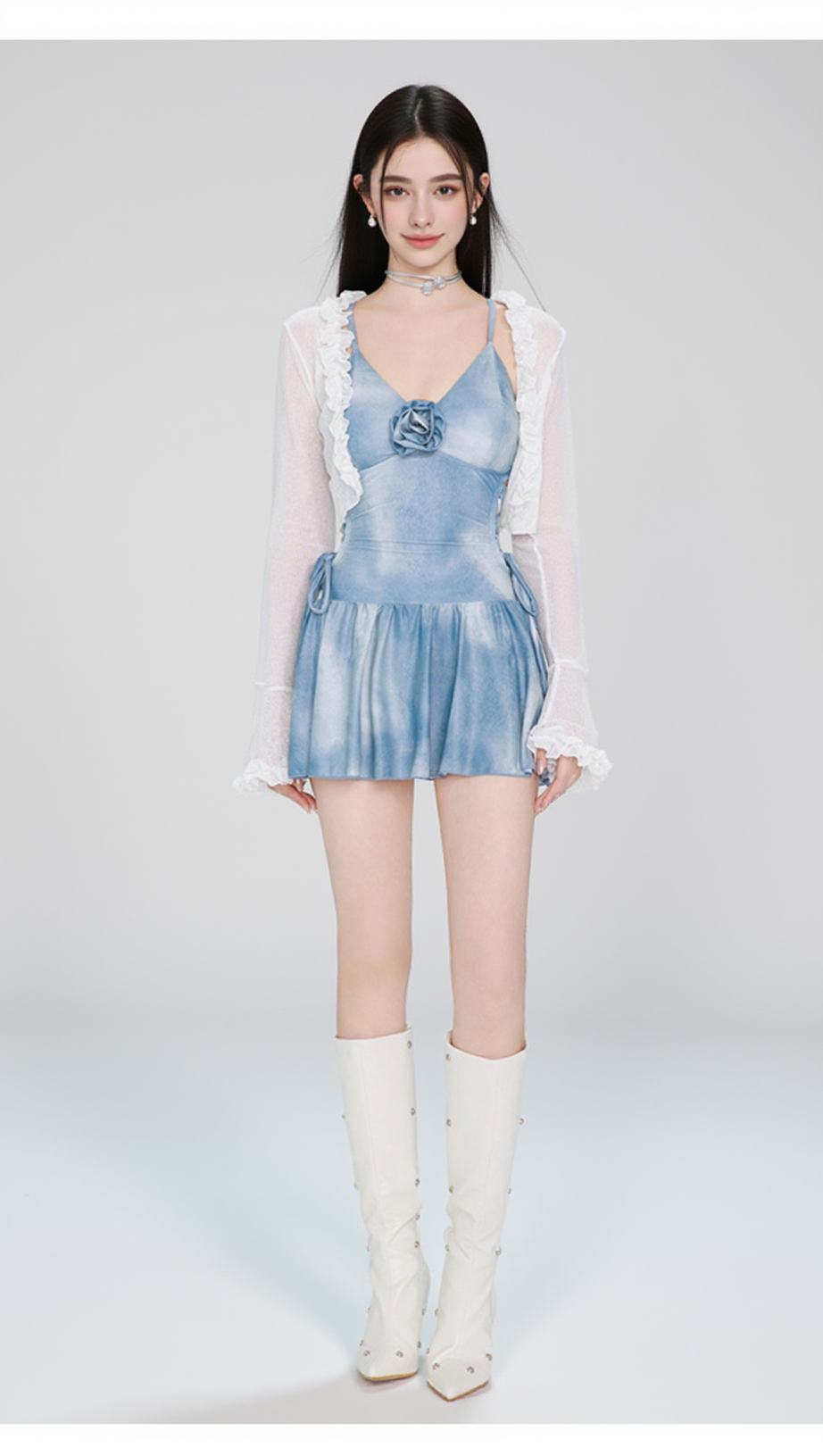 DODSON BLUE FLOWER ONE-PIECE SWIMSUIT