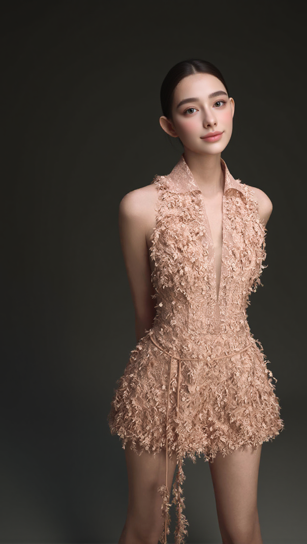 AIIZIE BARRON LACE JACQUARD FRINGE JUMPSUIT - product image