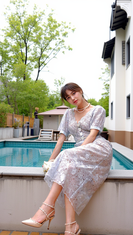 ABITO MIDI FLOREALE BLU