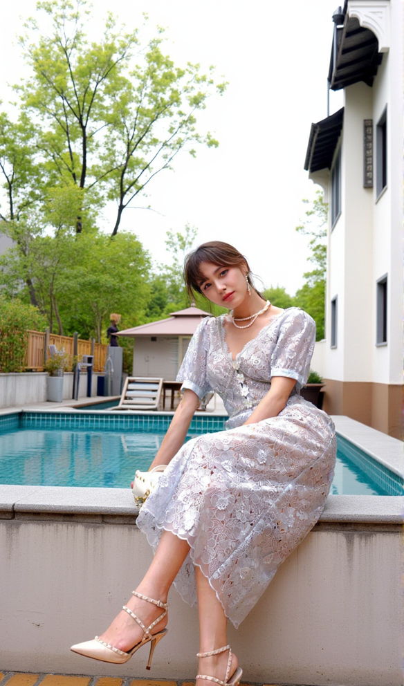 AIIZIE BLUE FLORAL MIDI DRESS - product image