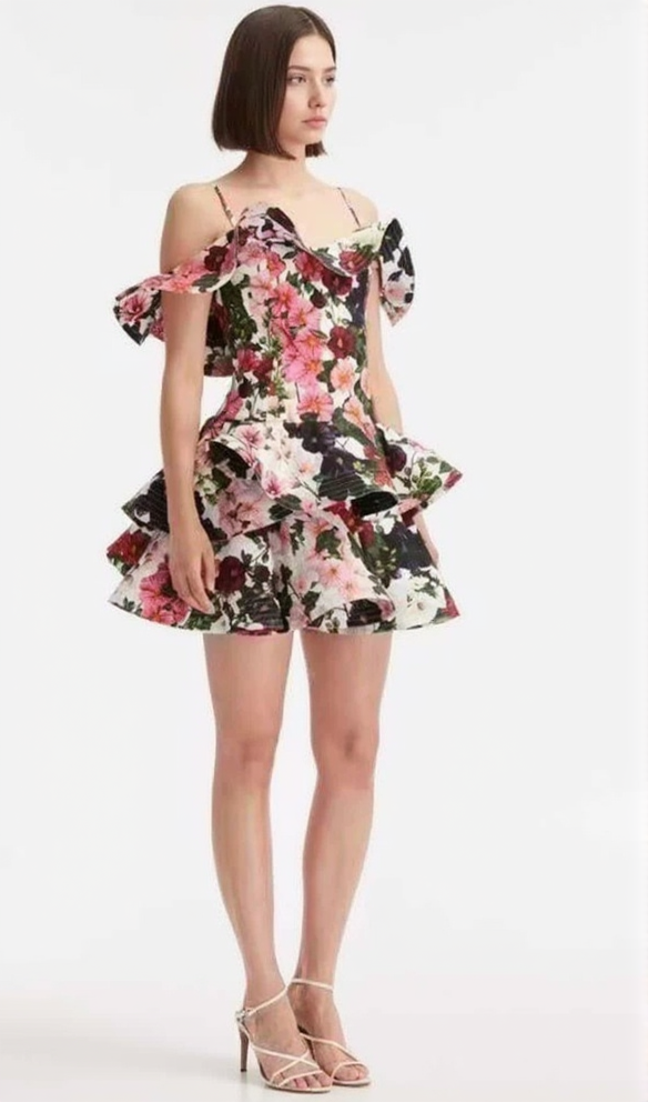 AIIZIE MULTICOLOR FLORAL PRINTED MINI DRESS - product image