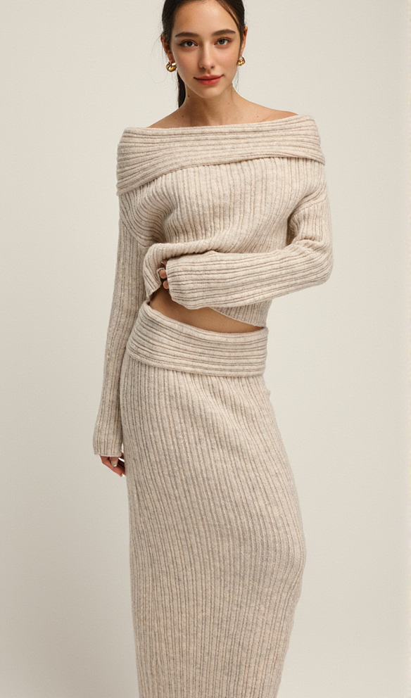 GEORGIA OFF-SHOULDER KNITTED SET