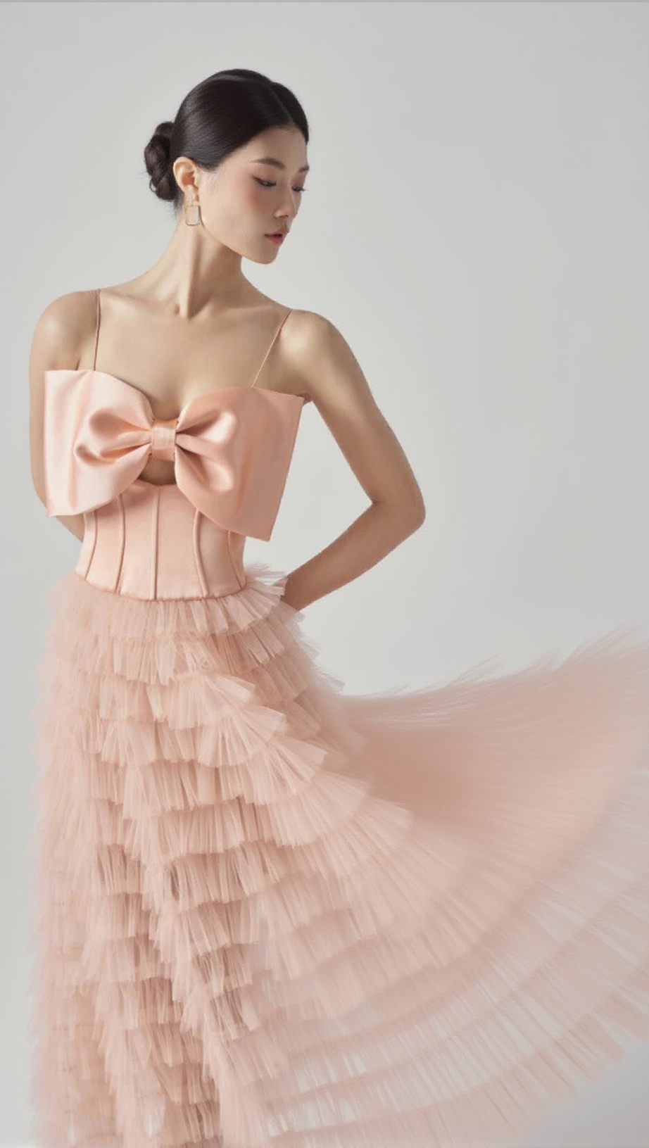 CLARA TAFFETA AND TULLE DRESS