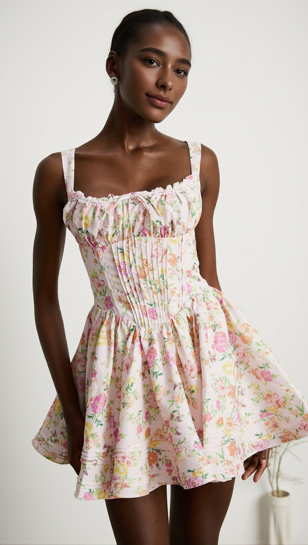 AIIZIE FLORAL PRINTED COTTON MINI DRESS - product image