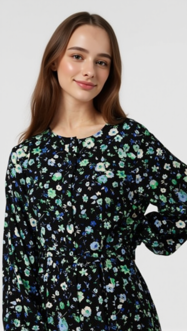 AIIZIE FLORAL-PRINT PLISSÉ-CREPE MINI DRESS - product image