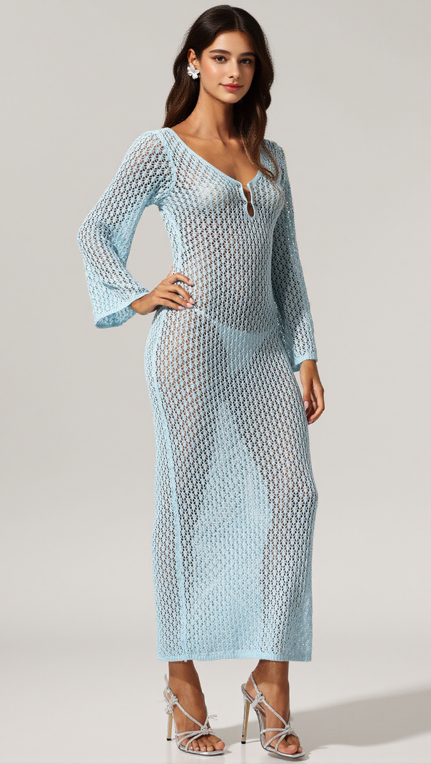 AIIZIE ELLYSON LONG SLEEVES HOLLOW OUT MAXI DRESS - product image
