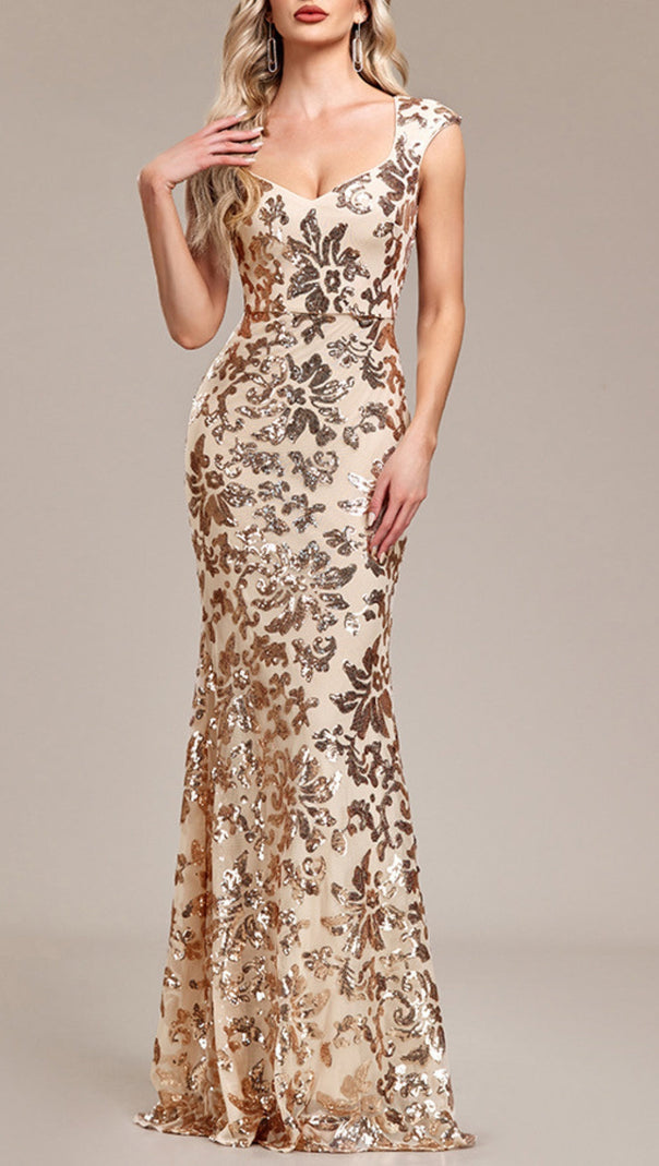 AIIZIE ARZILLA SEQUIN GOWN IN GOLD - product image
