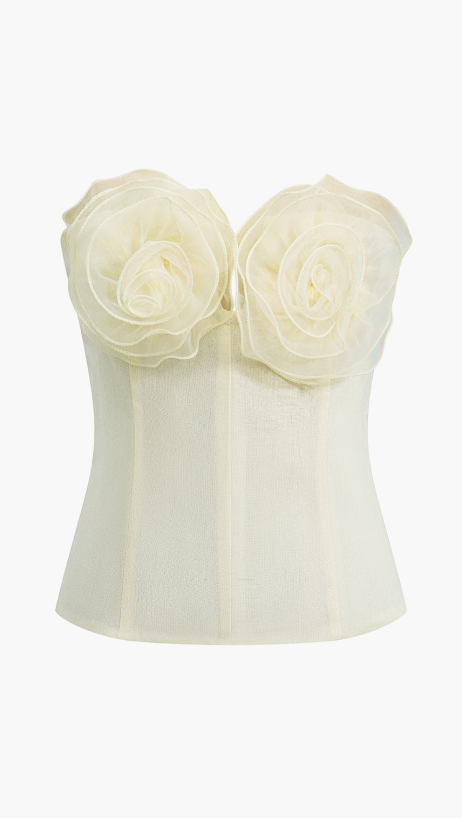 3D FLORAL STRAPLESS TUBE TOP