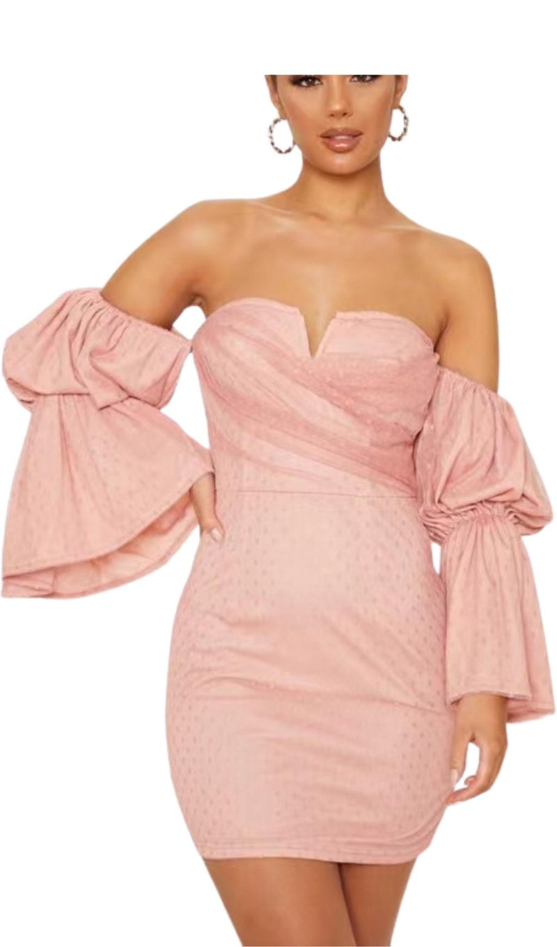 STRAPLESS MINI DRESS IN PINK