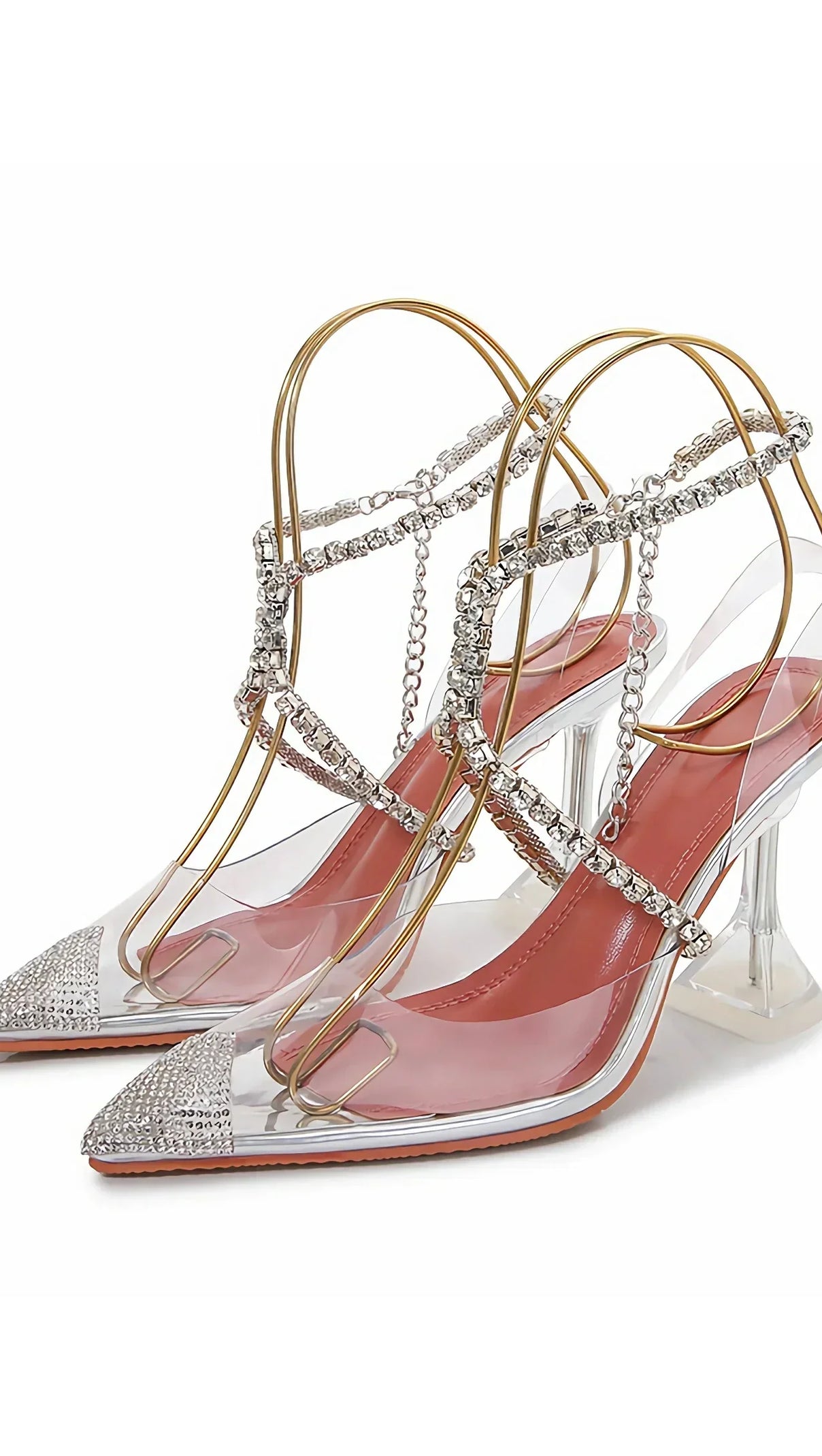 AIIZIE CAROLYN POINT TRANSPARENT CRYSTAL HEELS - product image