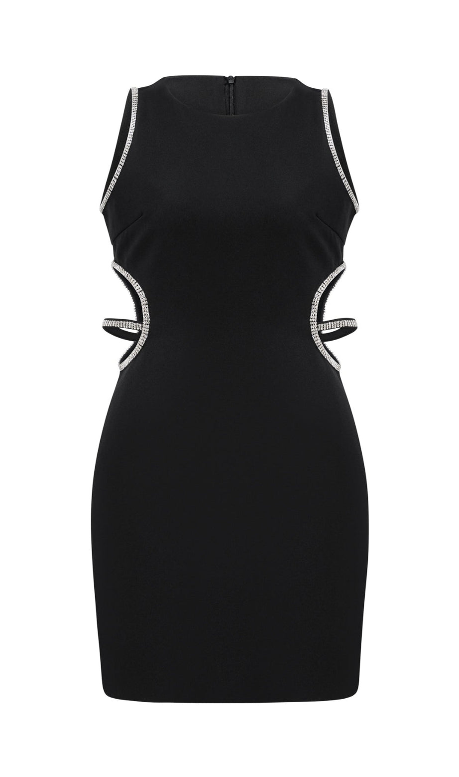 Lila Minikleid mit Cut-outs und Kristallverzierung 