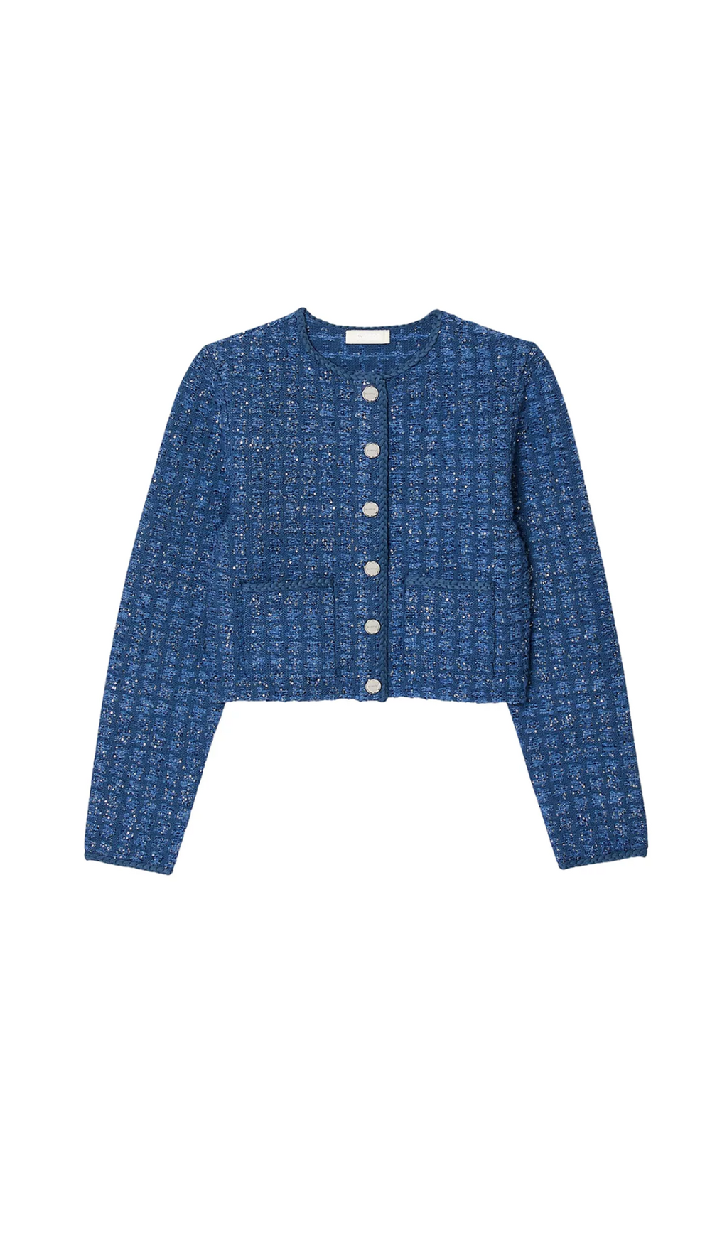 PALM CROPPED BLAZER IN BLUE