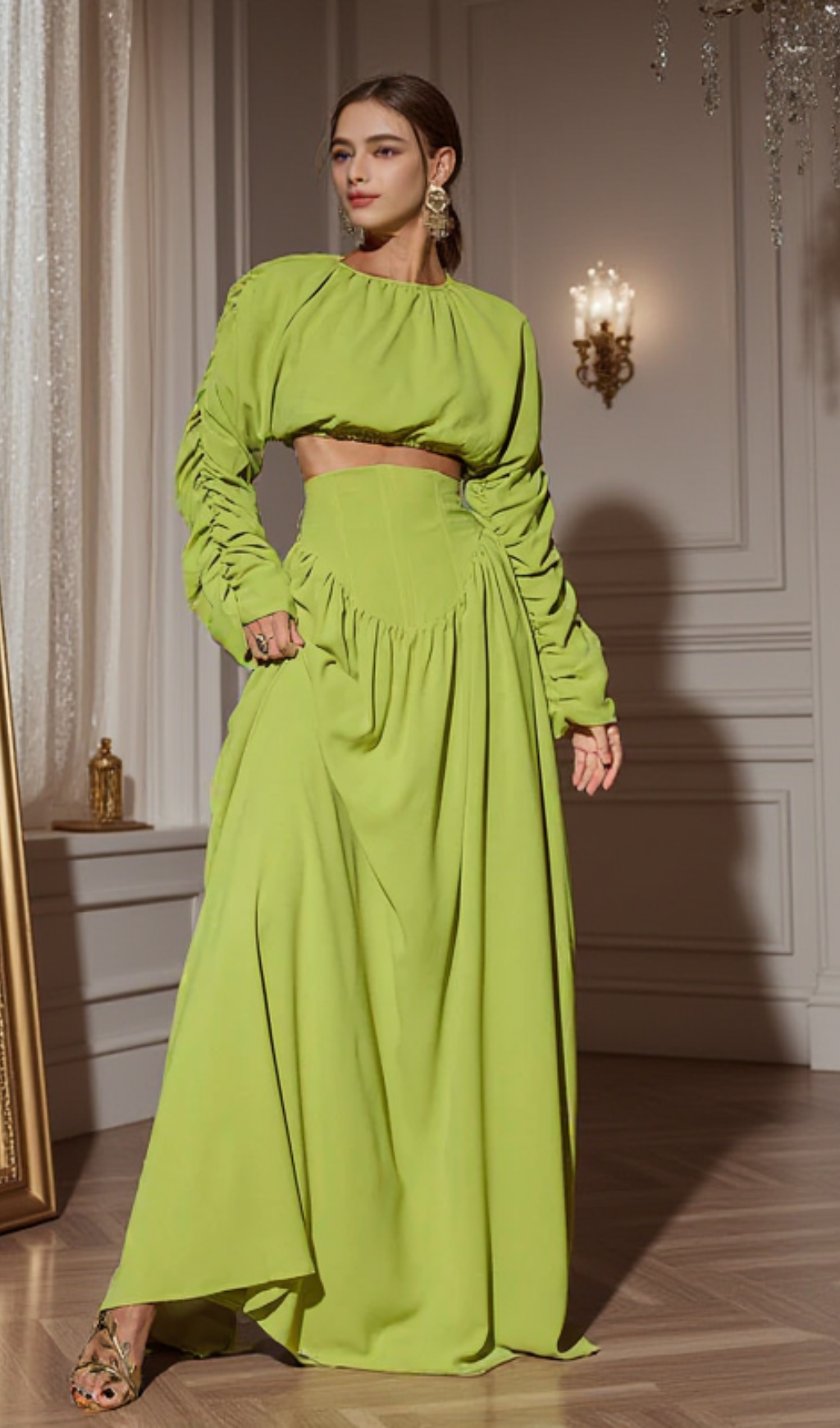 MOKGADI LANGÄRMELIGES RÜSCHE-ROCK-SET