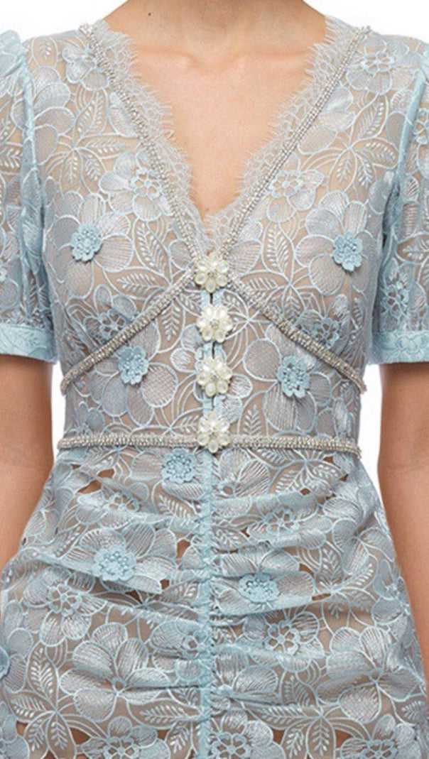 AIIZIE BLUE FLORAL MIDI DRESS - product image