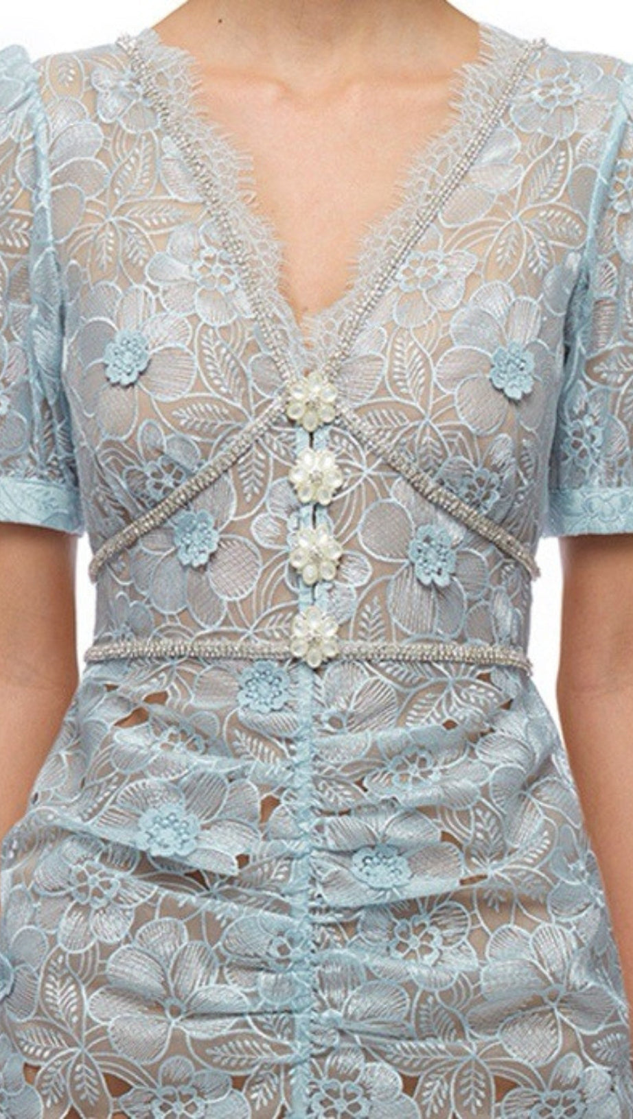 ABITO MIDI FLOREALE BLU