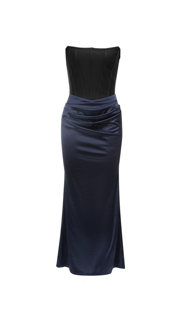 AIIZIE JANE TWO-TONE CORSET STRAPLESS MAXI DRESS - product image
