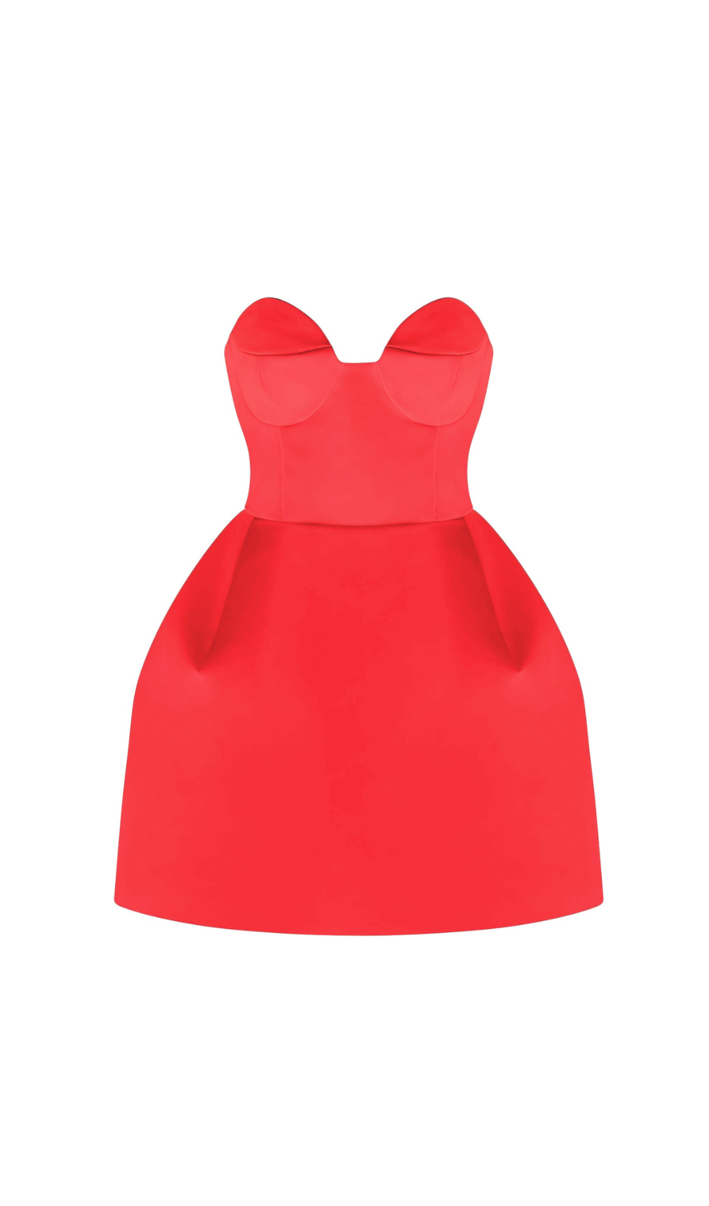 MINI ABITO BUSTIER SENZA SPALLINE IN ROSSO