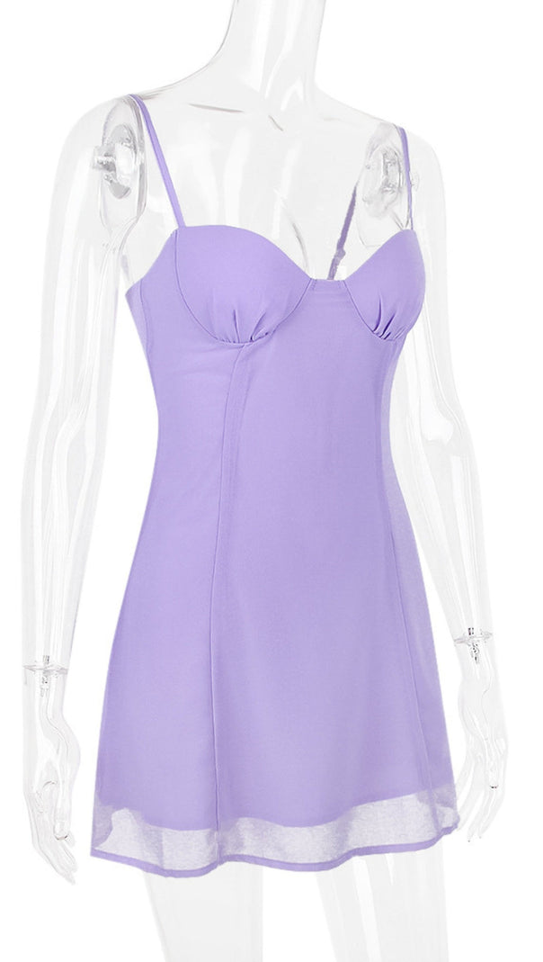 AIIZIE CHRISTIANA LAVENDER MINI DRESS IN PURPLE - product image