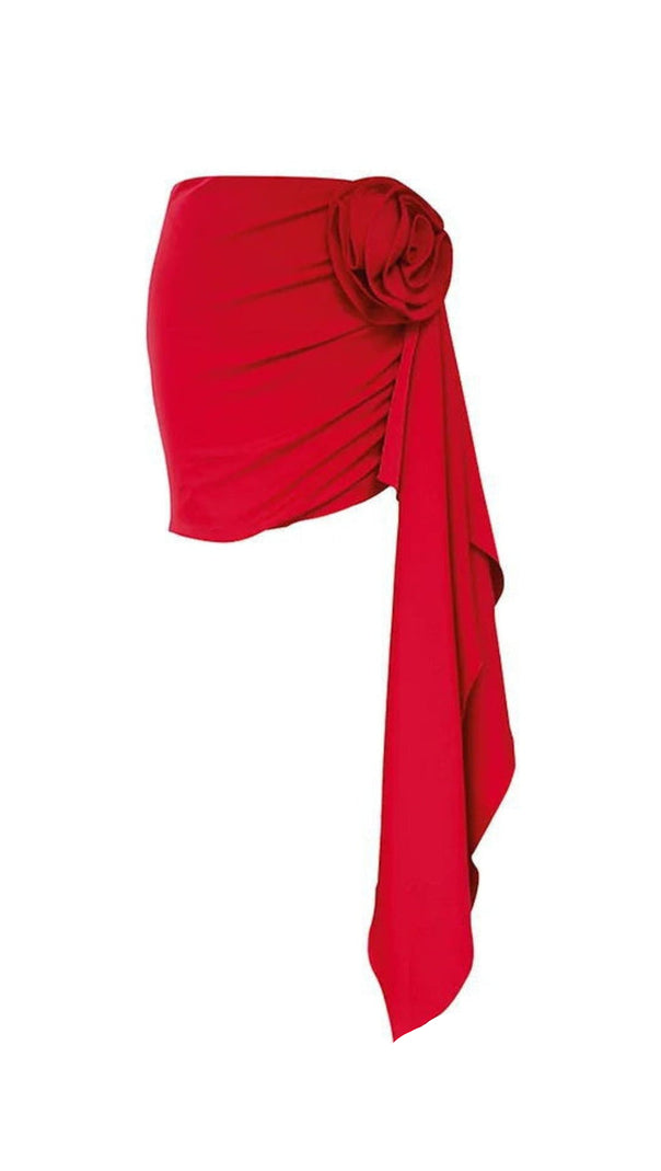 AIIZIE FLOWER SHOULDER SWIMSUIT IN RED - product image