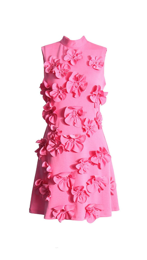 AIIZIE CANDICE FLORAL APPLIQUÉ MINI DRESS IN PINK - product image