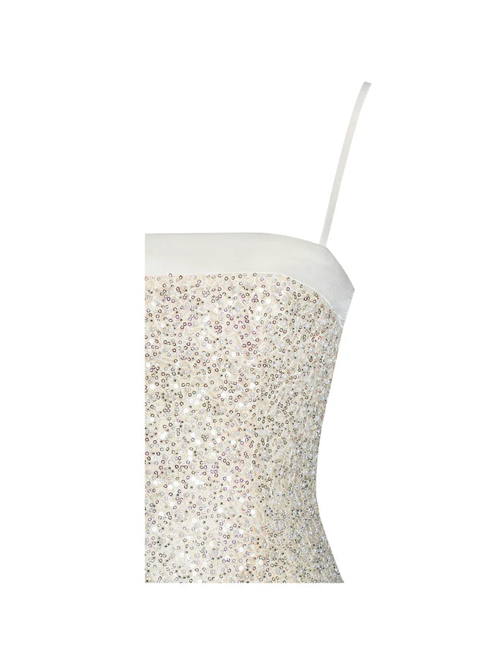 Raizel Gold Beaded Sequin Bodycon Gown with Scarf MAXI DRESS