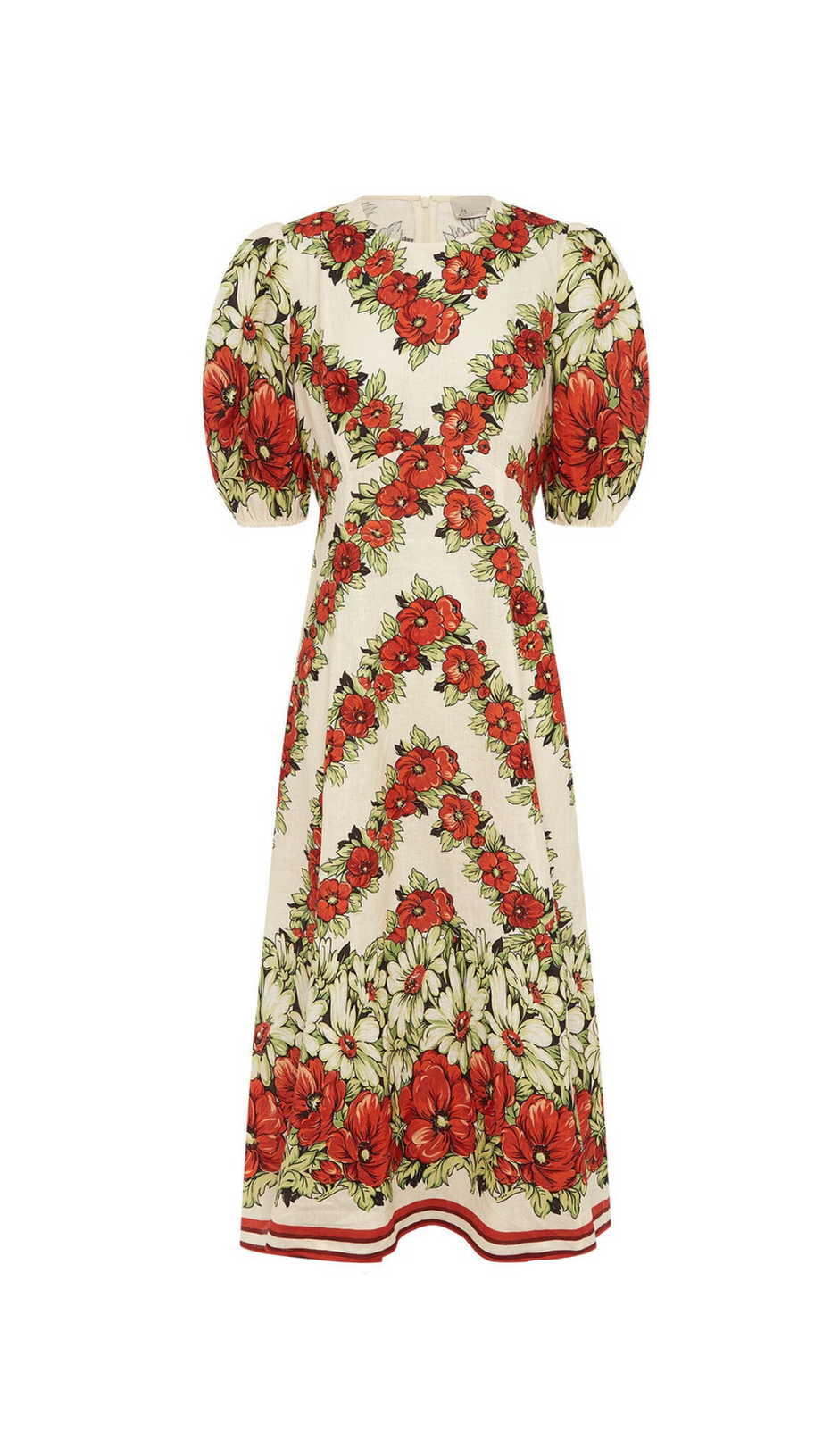 ALYSSA FLORAL PRINT MIDI DRESS IN RED