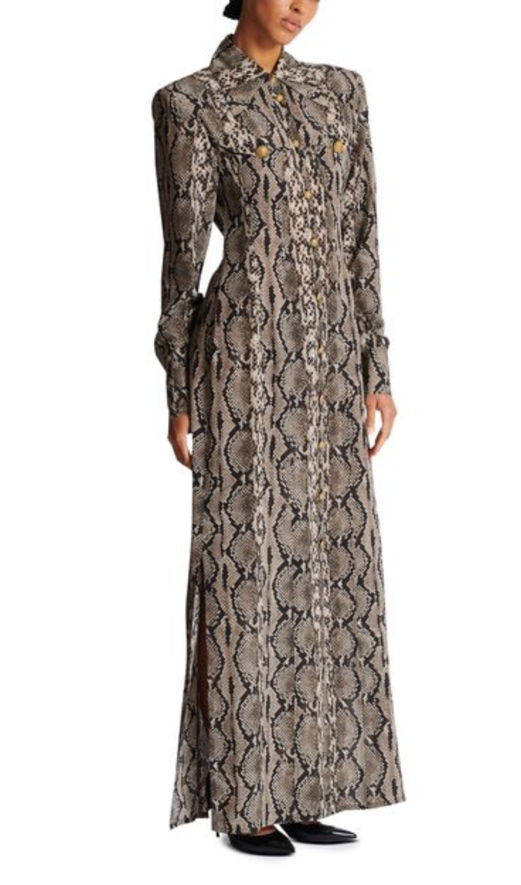FILIS SNAKE PRINT MAXI SHIRT DRESS