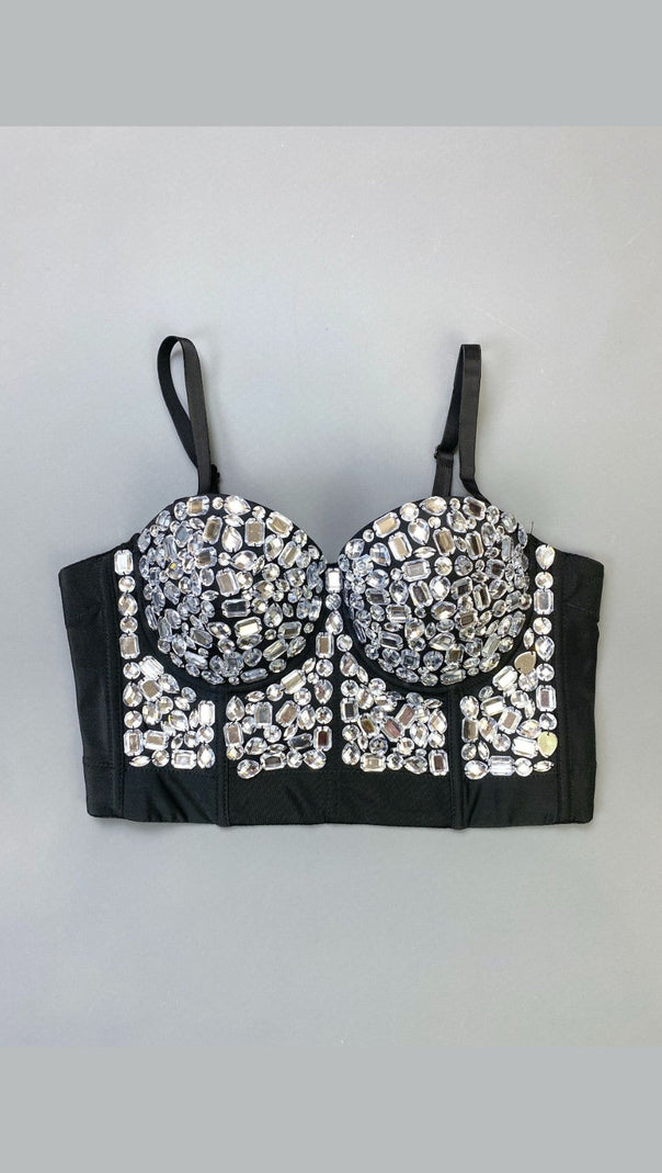 AIIZIE RHINESTONE BUSTIER CROP CORSET CAMI TOP - product image