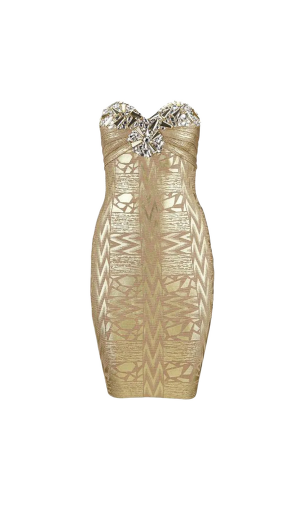 AIIZIE DAPHNE CRYSTAL EMBELLISHED SLEEVELESS STRAPLESS MINI DRESS - product image