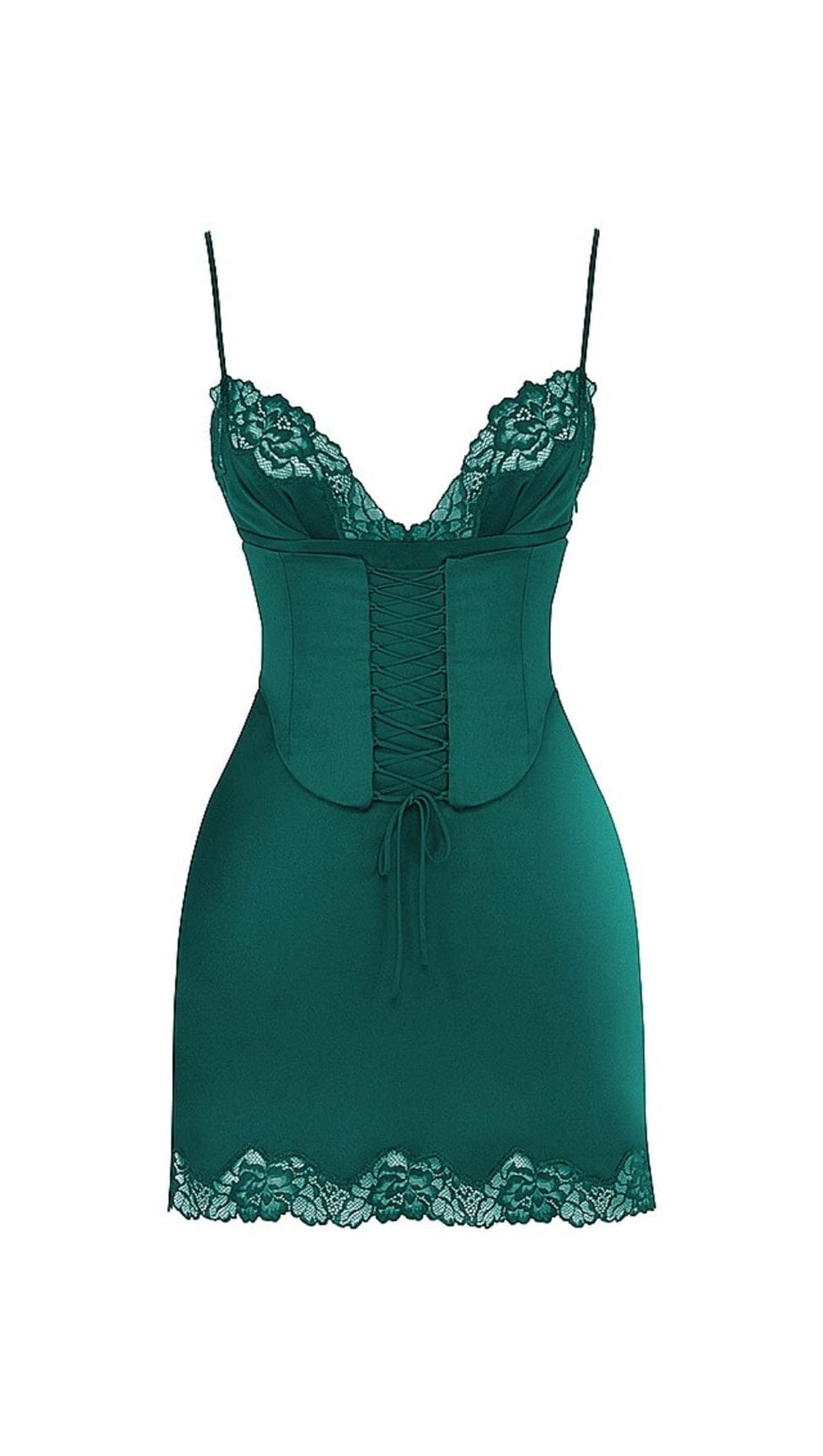 SATIN CORSET SLIP MINI DRESS