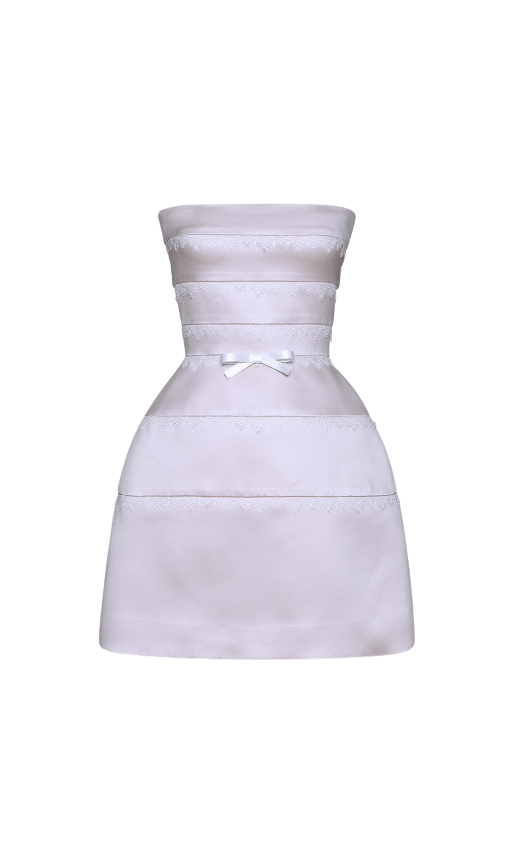 MINI ABITO CON DETTAGLIO IN PIZZO BIANCO SPORCO ROSA