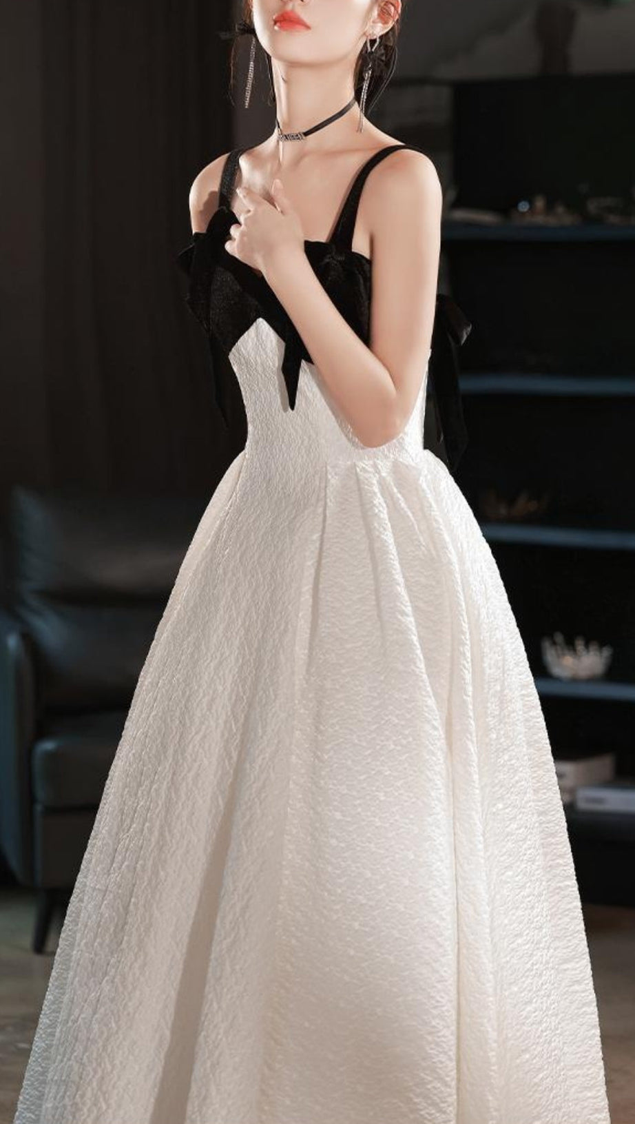 PATCHWORK MAXI DRESS IN WHITE