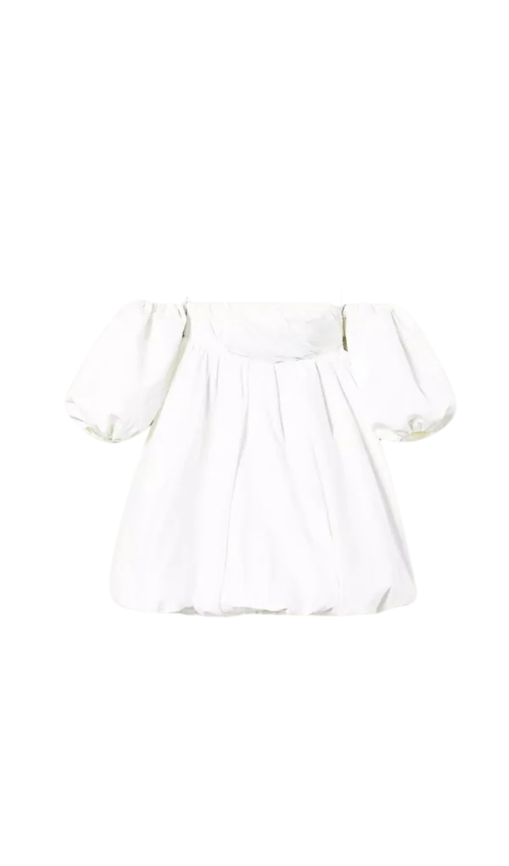 Duchesse-Minikleid mit Puffärmeln in Weiß