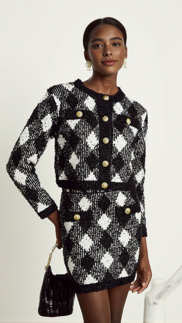 AIIZIE GINGHAM TWEED MINI SKIRT - product image