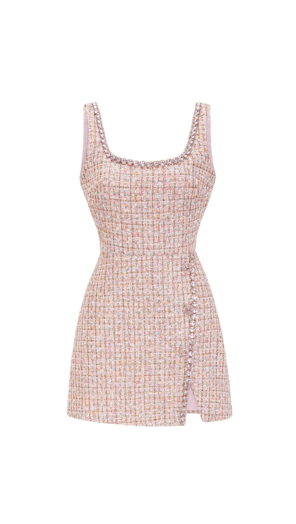 AIIZIE AOIFE TWEED CRYSTAL MINI DRESS - product image