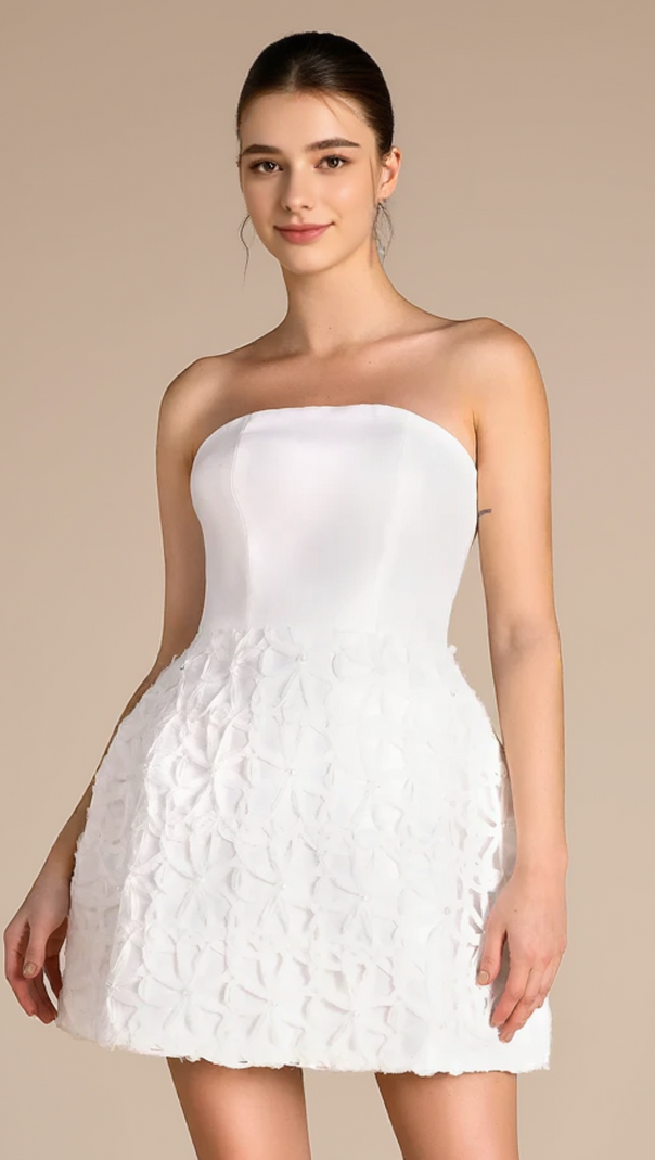 AIIZIE TUM TUBE TOP 3D FLORAL 2 PIECE DRESS SET - product image