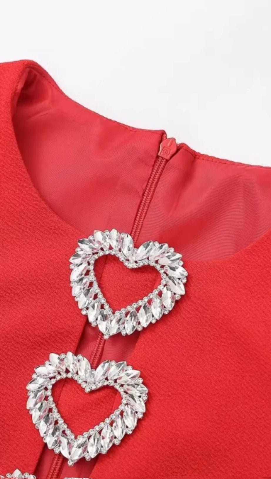 Herzförmiges Crêpe-Minikleid mit Cut-outs in Rot