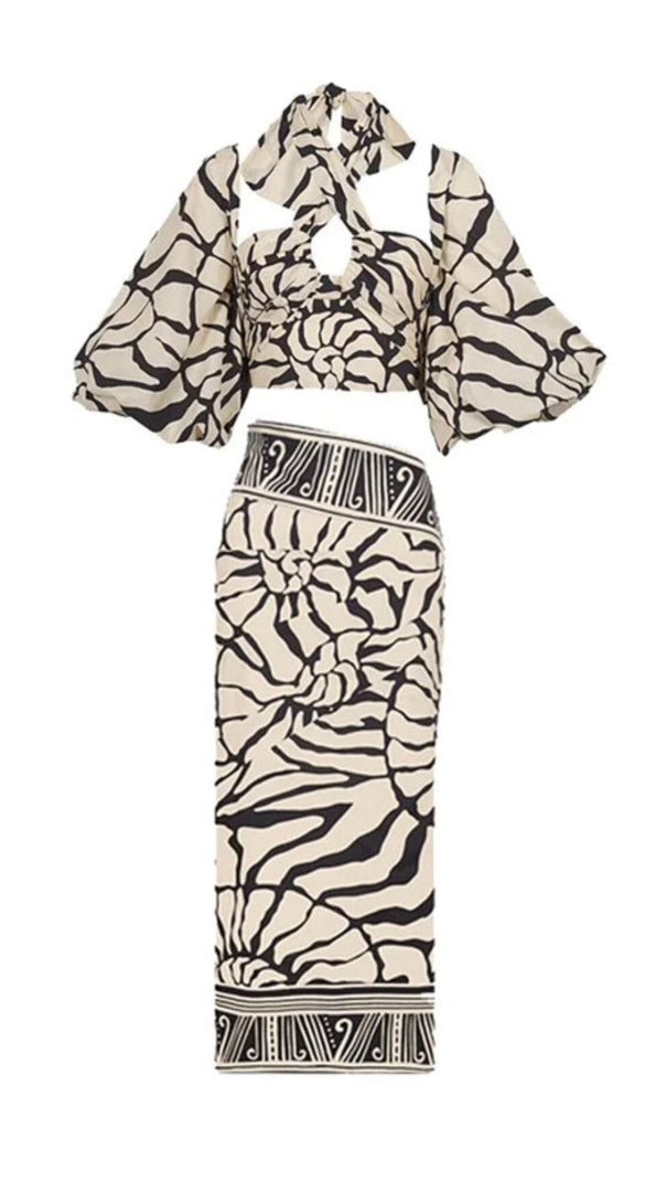 Neckholder-Badeanzug mit Print