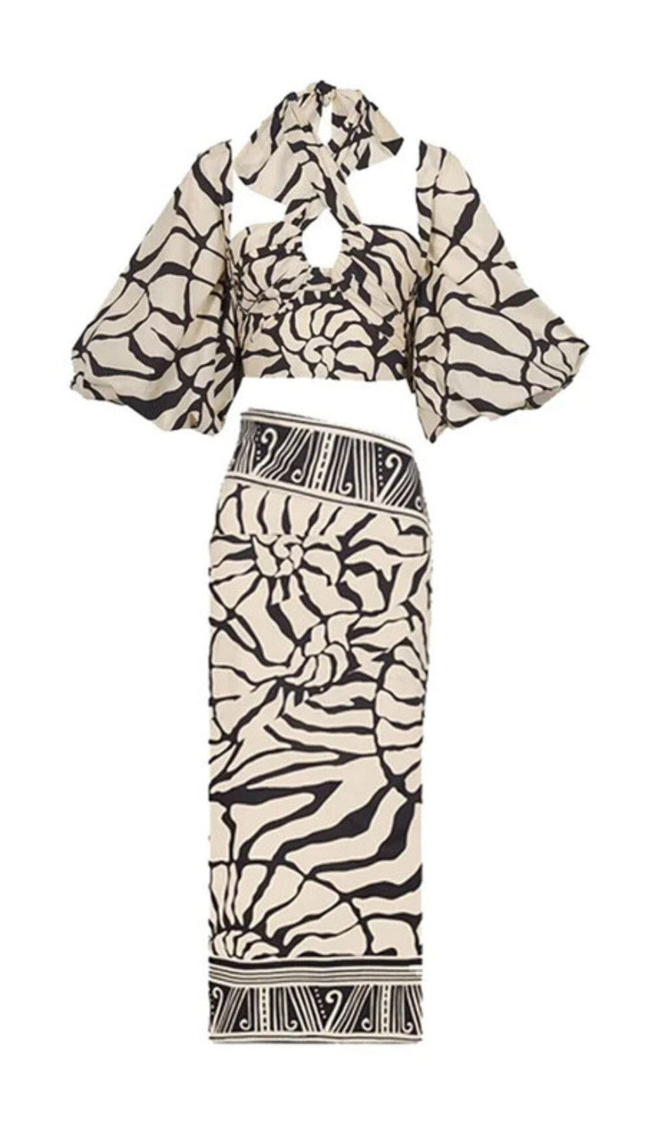 HALTER PRINTED SWIMSUIT