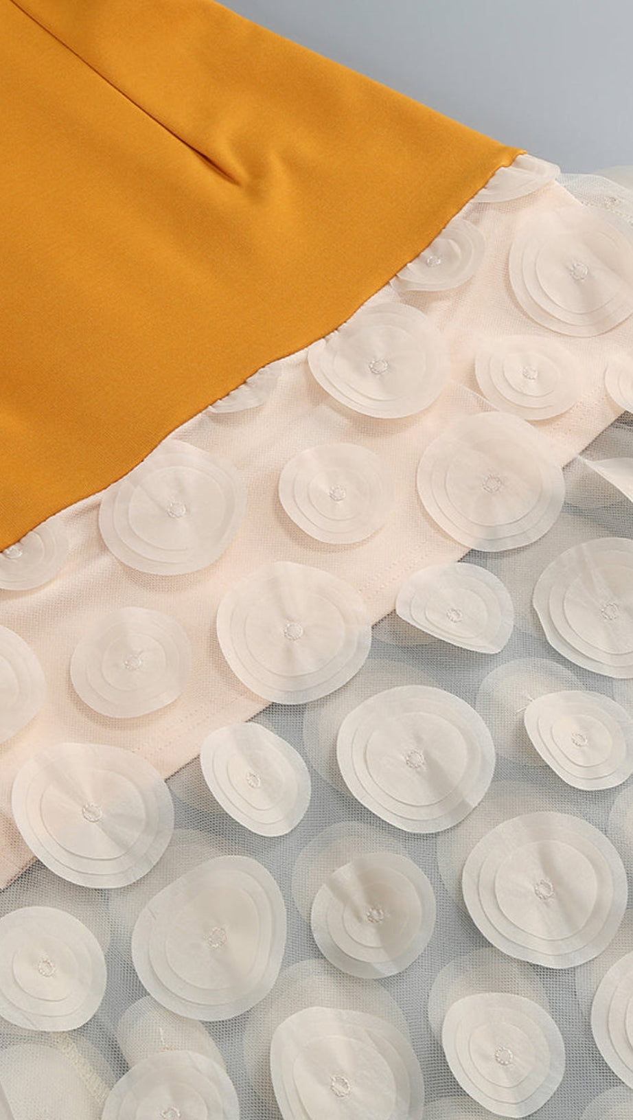 NODIN STRAPLESS DOT MESH MAXI DRESS IN ORANGE