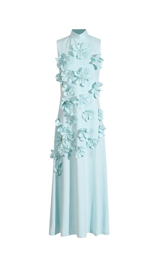AIIZIE ANNONA GREEN FLOWER EMBELLISHED MAXI DRESS - product image