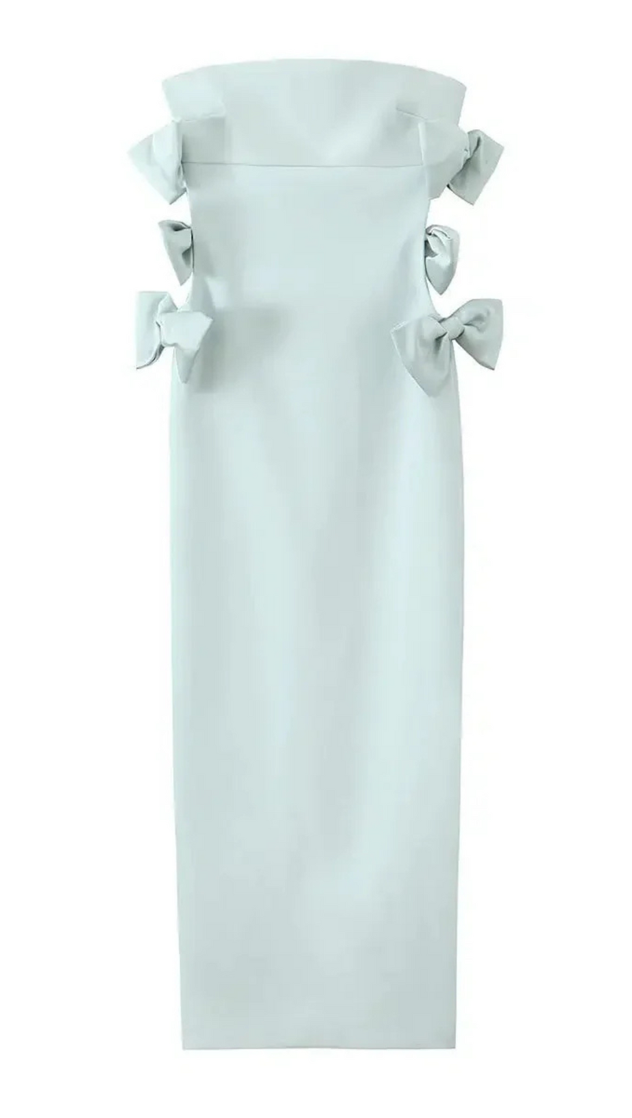 Elegantes trägerloses Sommerkleid mit Schleife