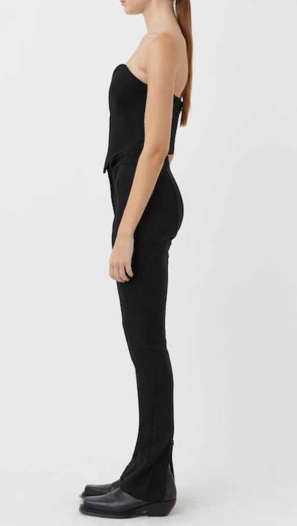 AIIZIE PLUNGE CORSET TOP IN BLACK - product image