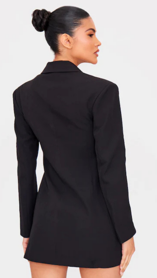 AIIZIE ALVERA LACE CORSET BLAZER IN BLACK - product image