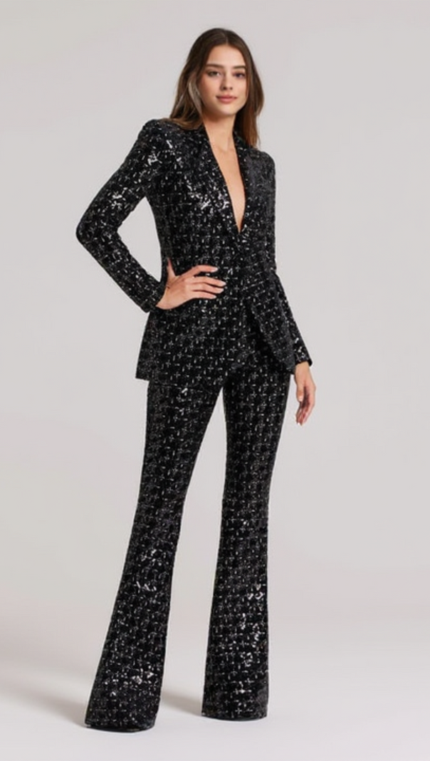 AIIZIE RIZIA SEQUIN BLAZER TWO PIECE SET - product image