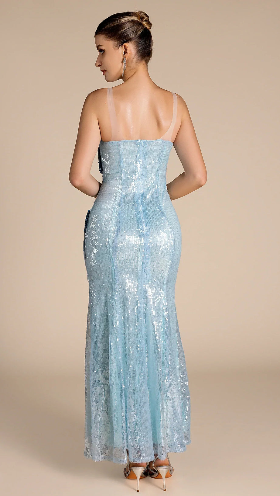 SAMIRA GRADIENT EMBELLISHED MERMAID MAXI DRESS