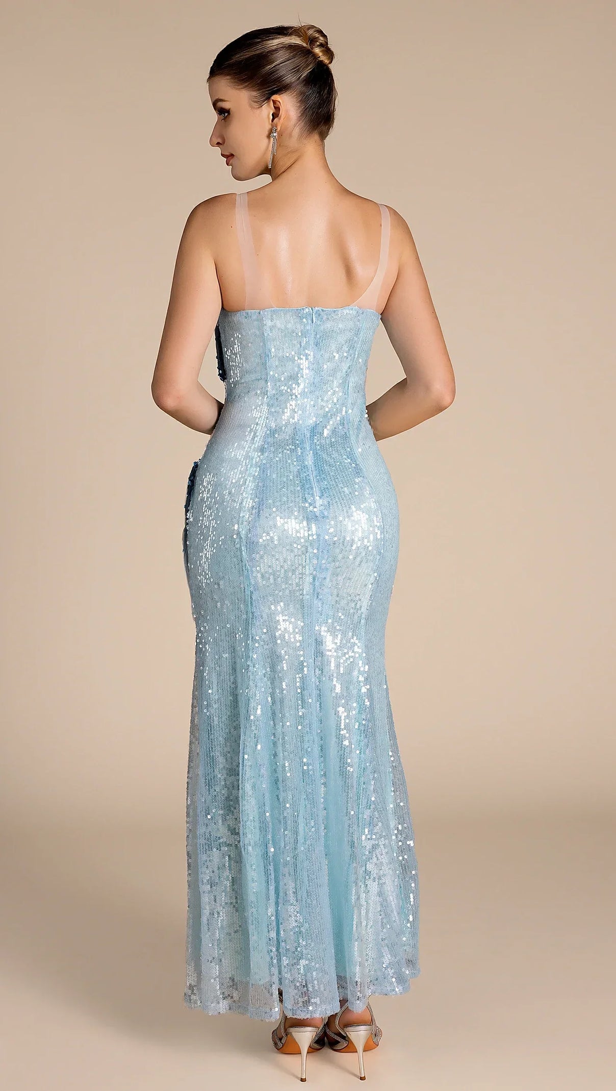 AIIZIE SAMIRA GRADIENT EMBELLISHED MERMAID MAXI DRESS - product image