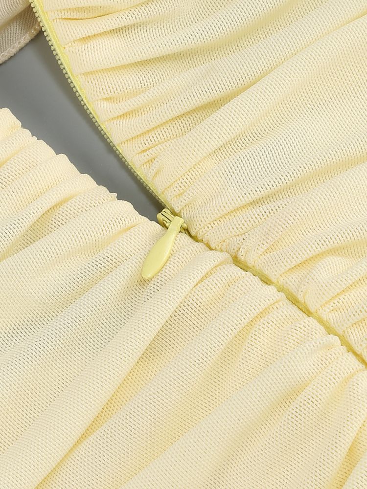 AIIZIE AMELIA SLEEVELESS FLOWER BLOOM MIDI DRESS IN LIGHT YELLOW - product image